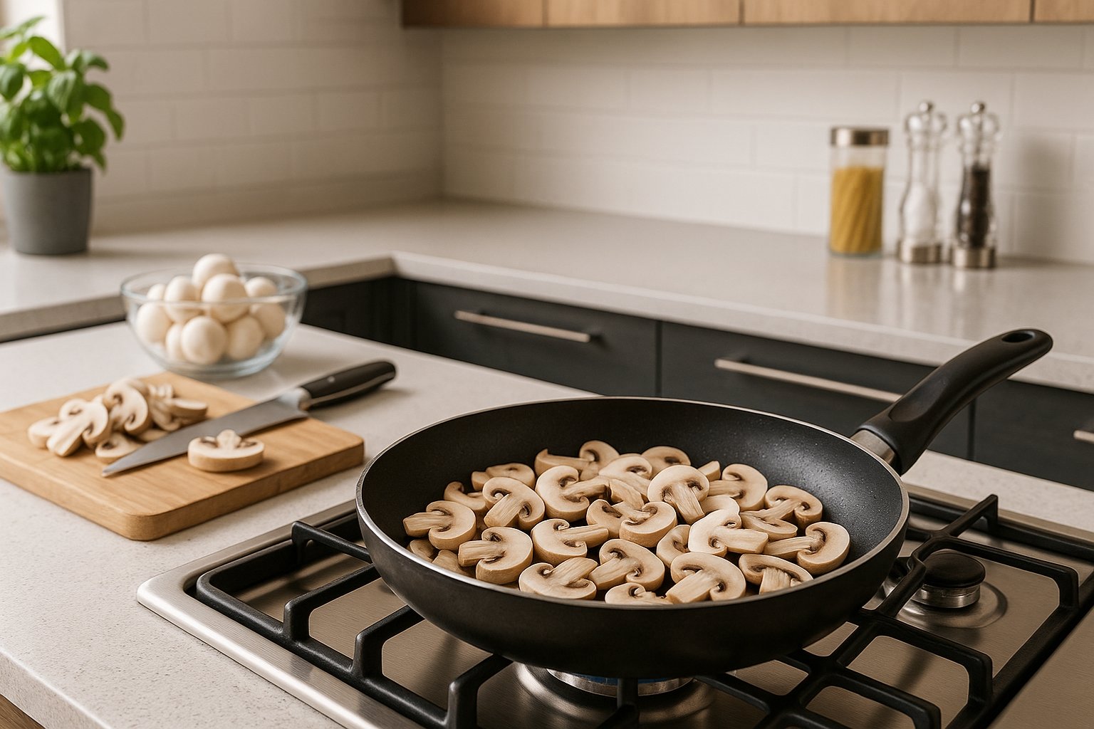 Tiempo de cocción de los champiñones laminados