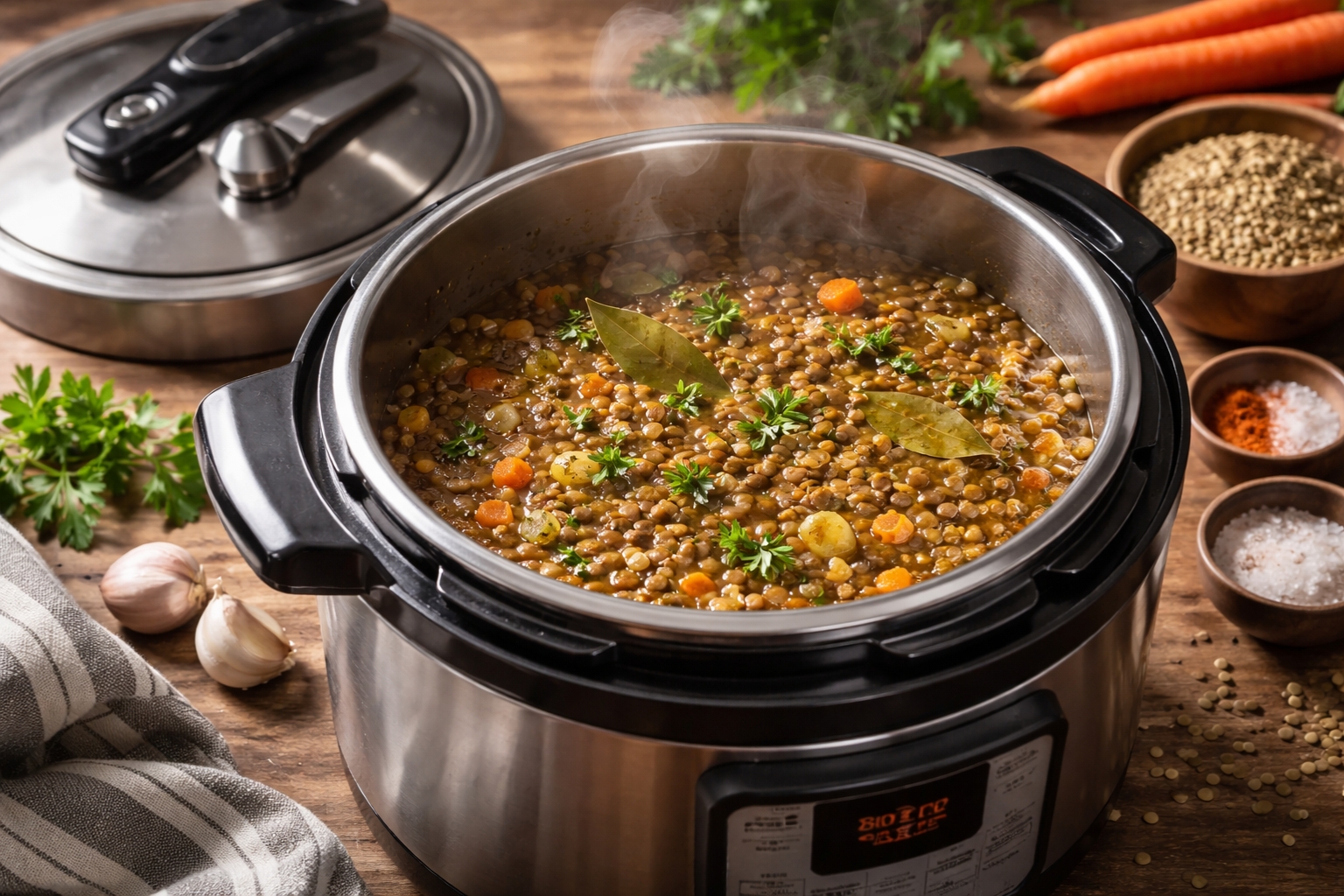 Tiempo de cocción de lentejas en olla rápida