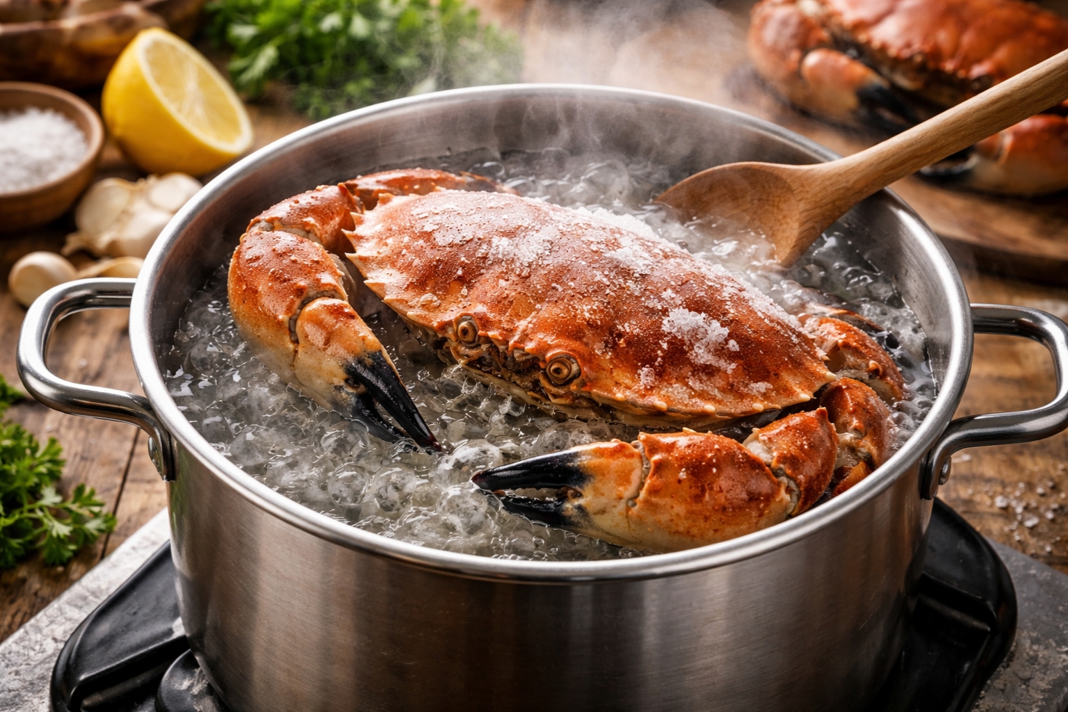 Tiempo de cocción de un buey de mar congelado