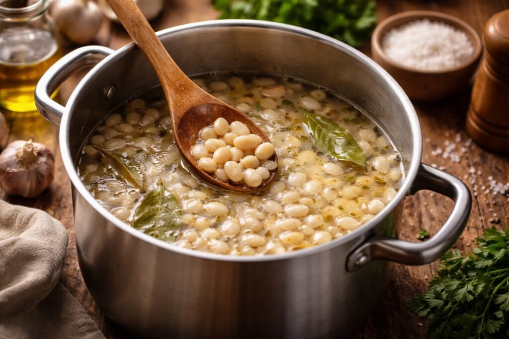 Tiempo de cocción alubias blancas en olla normal