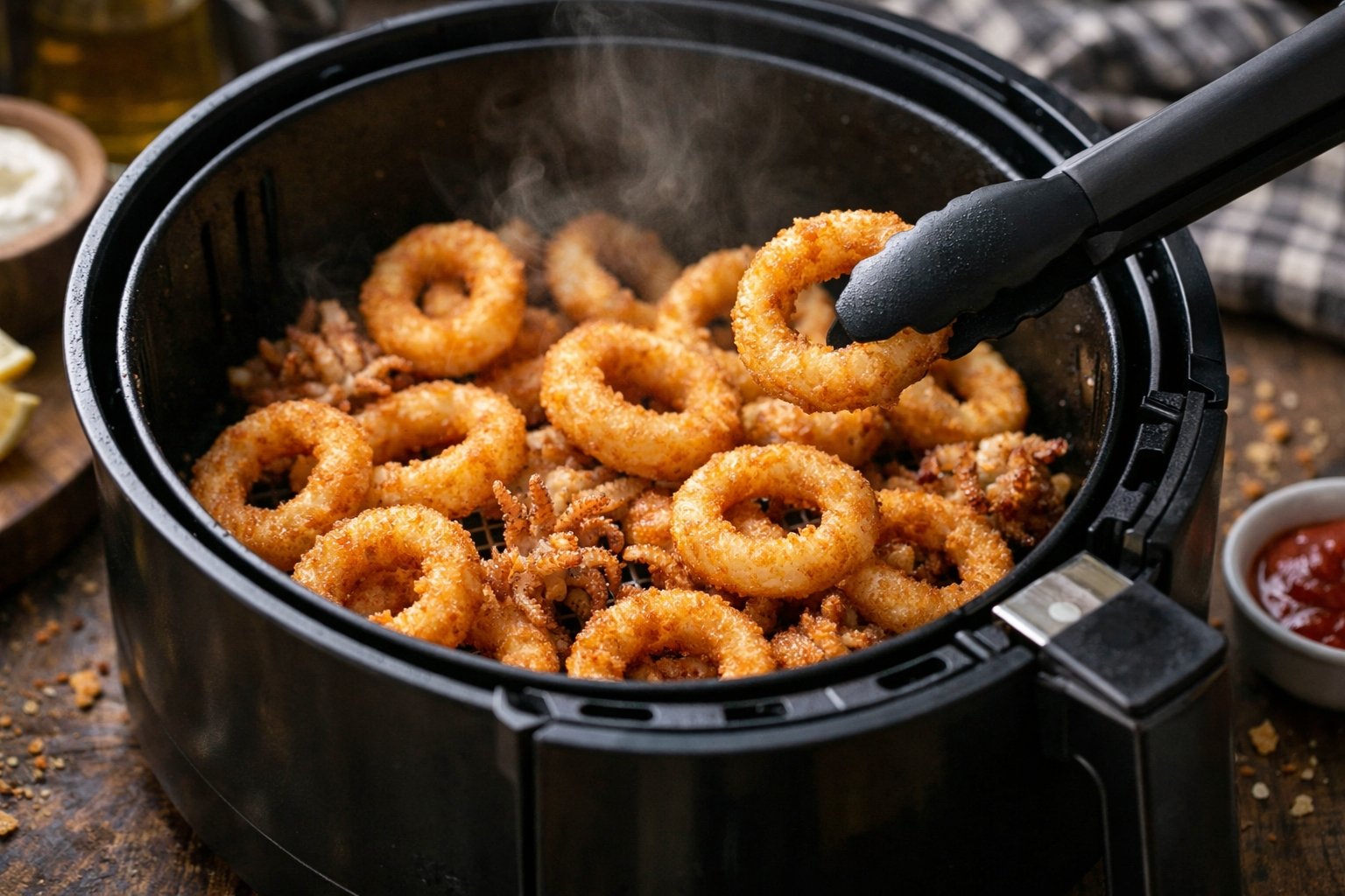 Tiempo de cocción calamares en freidora de aire