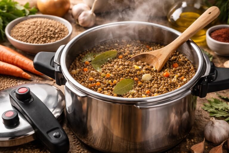 Tiempo de cocción de lentejas pardinas en olla express