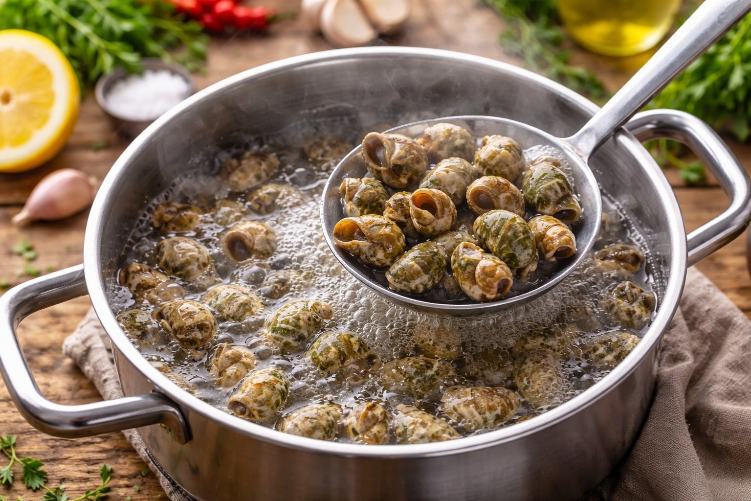 Tiempo de cocción de los caracolillos de mar