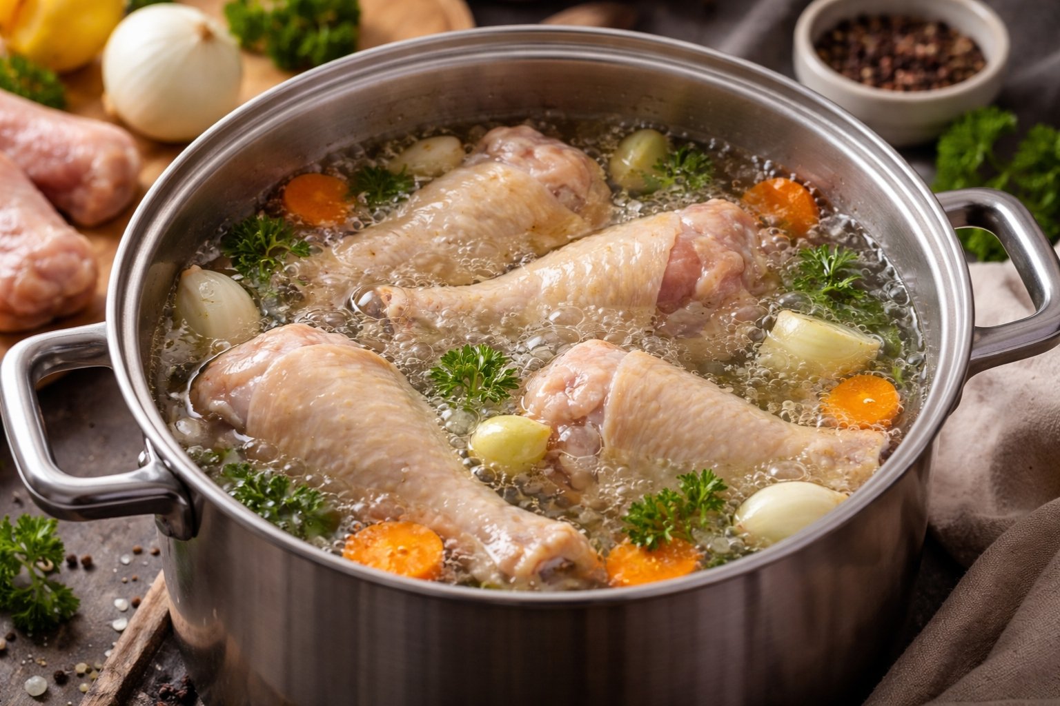 Tiempo de cocción de patas de pollo en olla normal