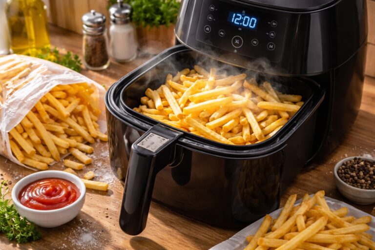 Tiempo cocción patatas fritas congeladas en freidora de aire