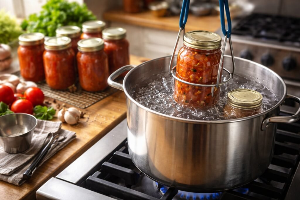 Tiempo de cocción al baño maría para conservas