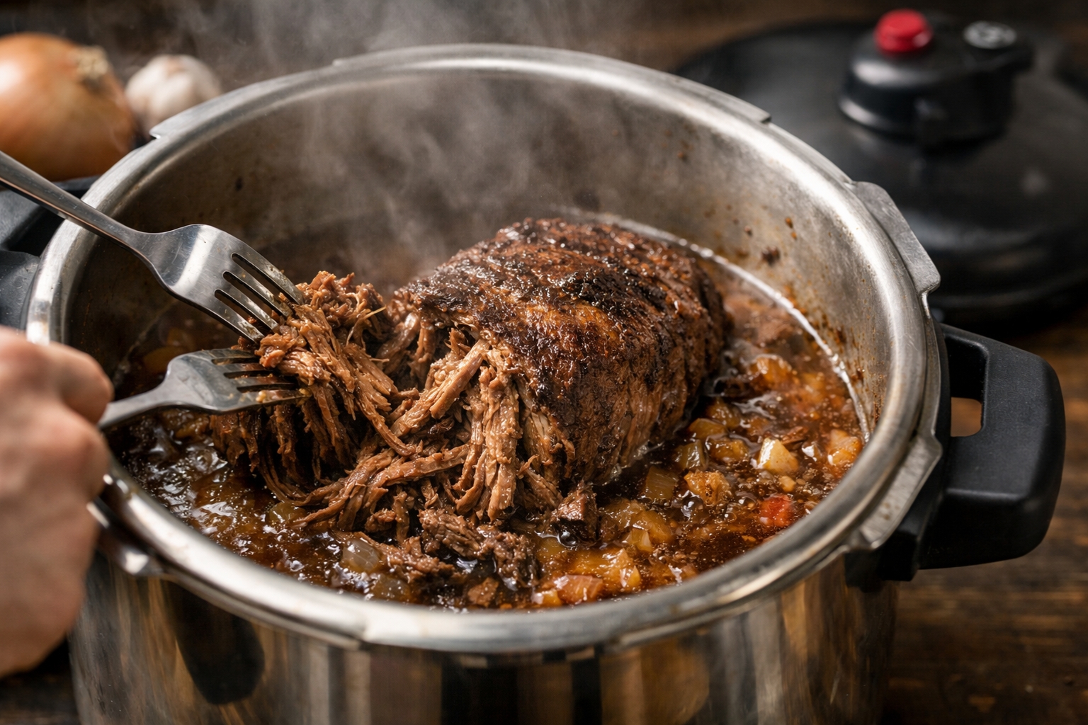 Tiempo de cocción carne mechada en olla a presión