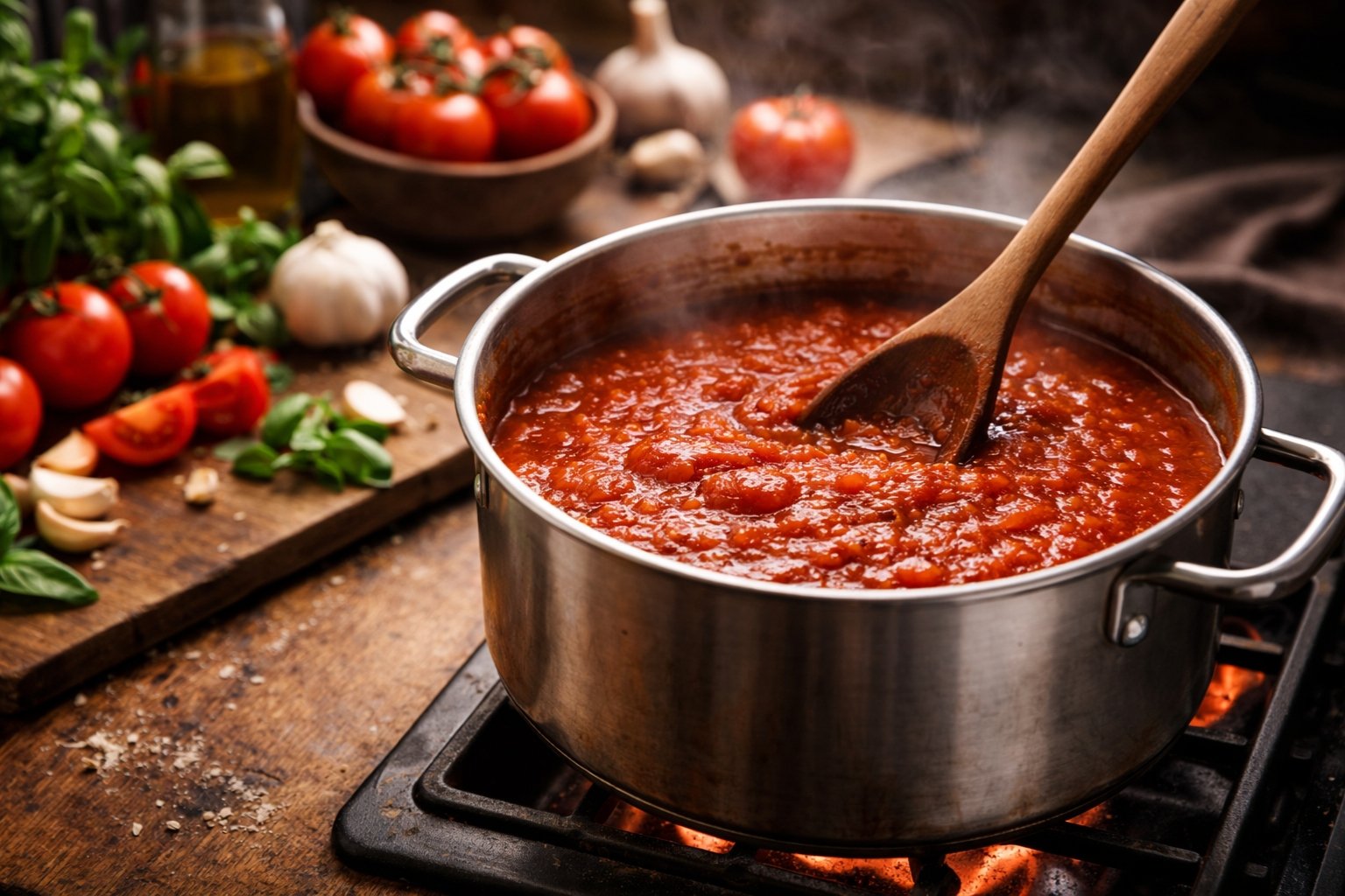 Tiempo de cocción de la salsa de tomate casera