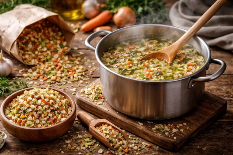 Tiempo de cocción de la sopa juliana deshidratada