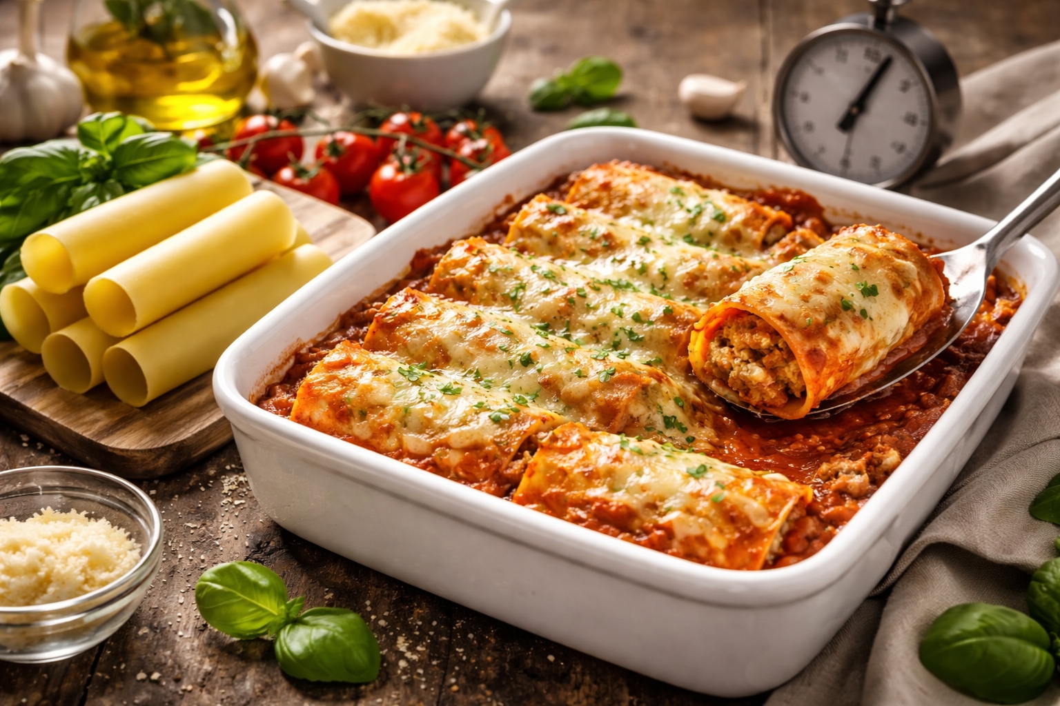 Tiempo de cocción de los canelones precocidos