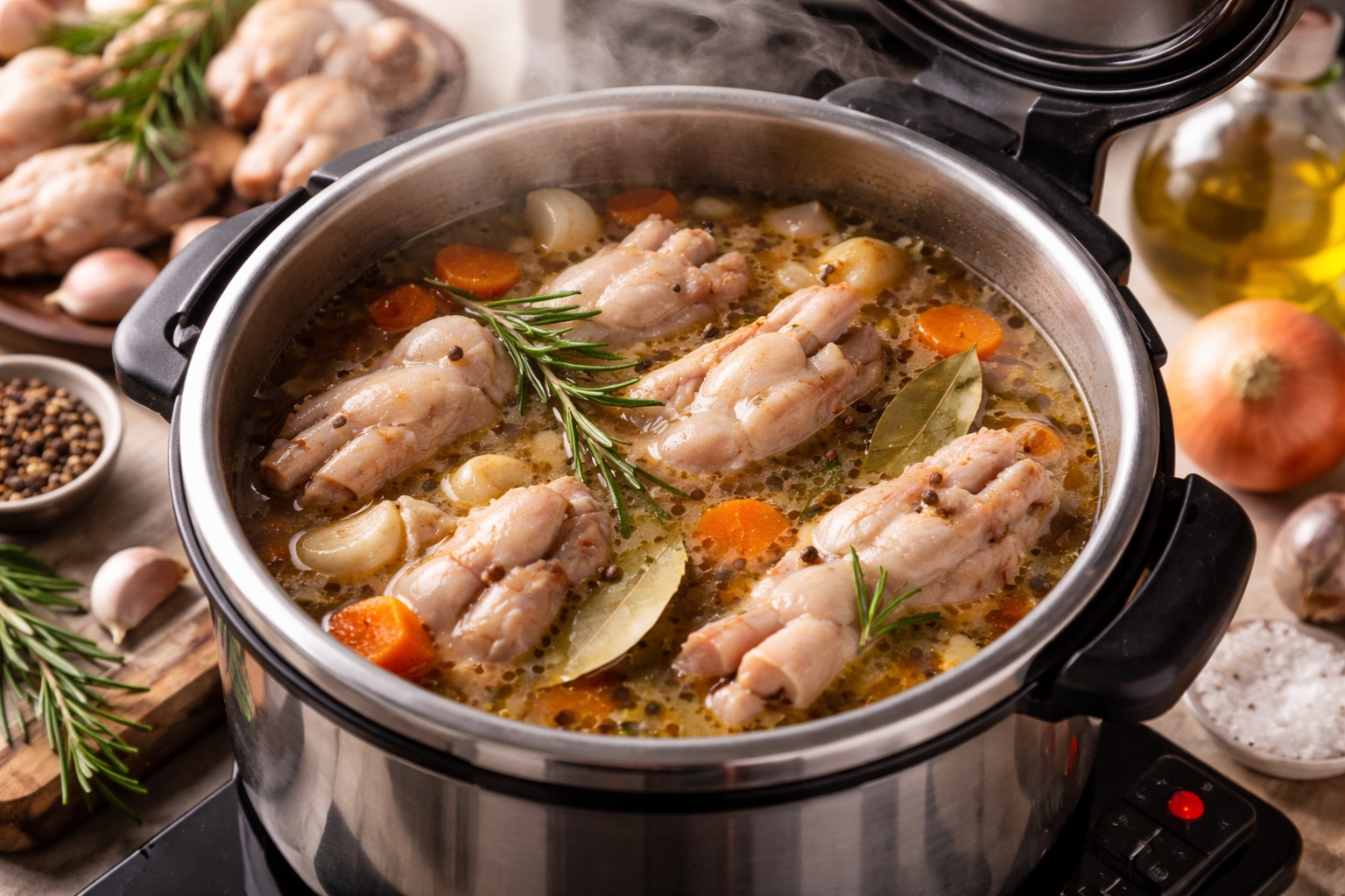 Tiempo de cocción de manitas de cordero en olla rápida