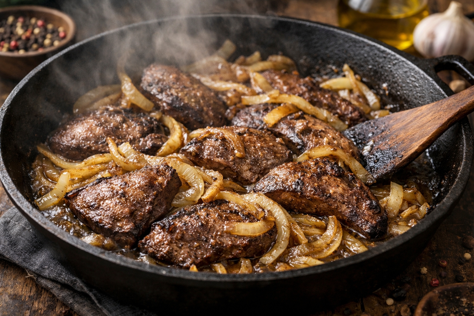 Tiempo de cocción del hígado encebollado