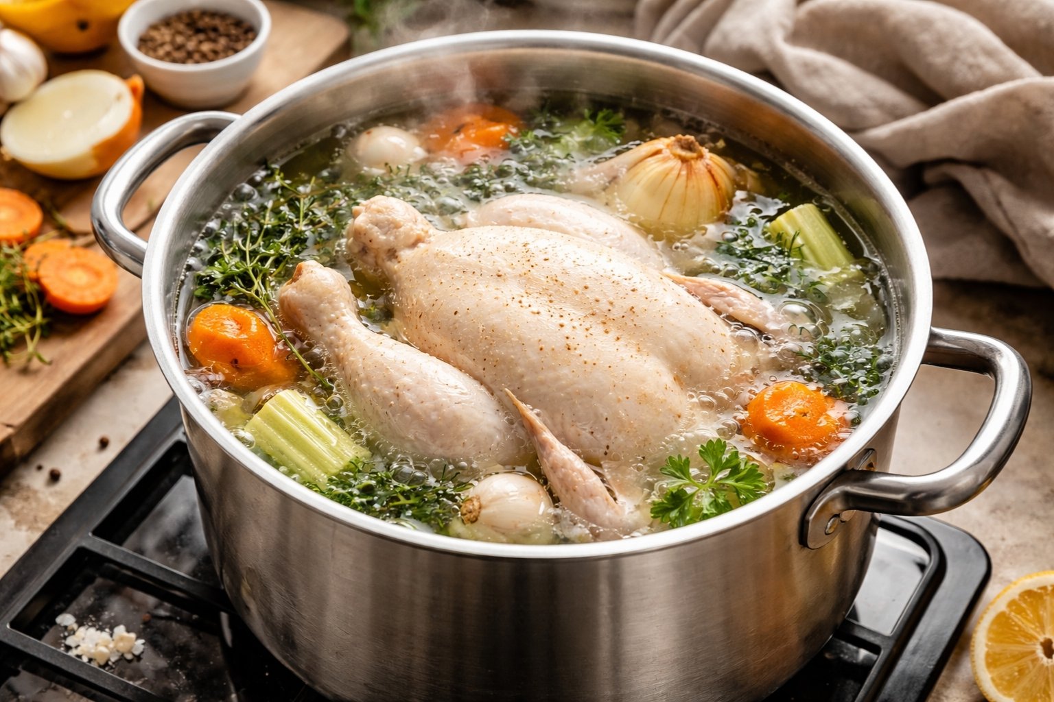 Tiempo de cocción del pollo hervido