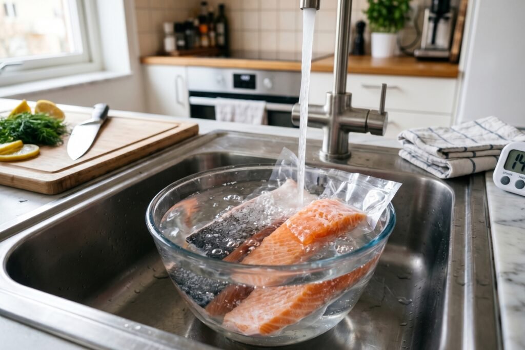 Cómo descongelar salmón