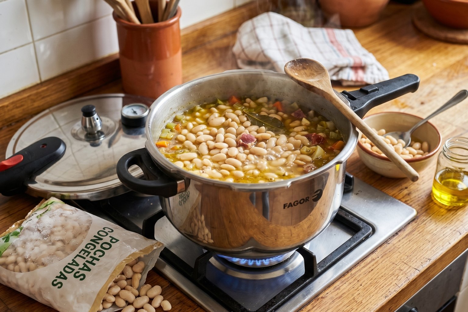 Tiempo de cocción de pochas congeladas en olla rápida