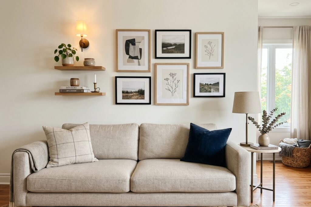 Cómo decorar encima del sofá