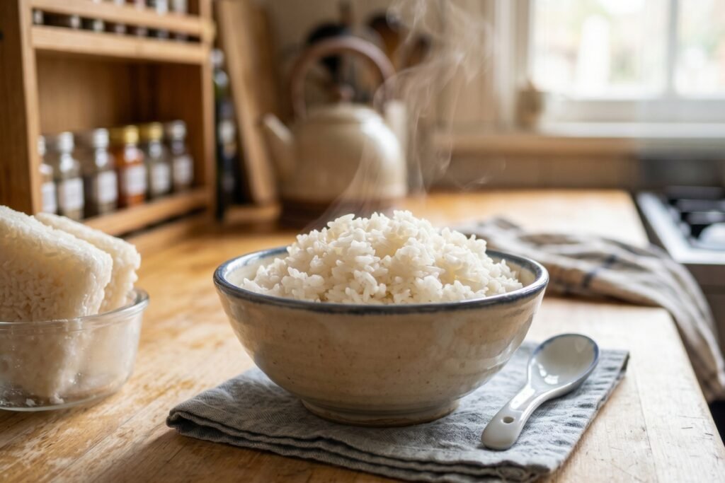 Cómo descongelar arroz cocido